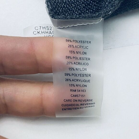 Calvin Klein Gray Foldover Off Shoulder Long Sleeve Knit Sweater Women's Medium - Picture 8 of 14